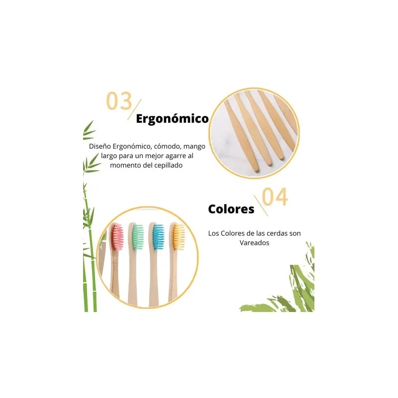 50 Cepillo De Dientes Ecológico De Bambú Niños