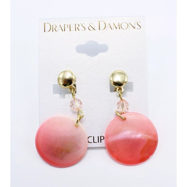 Drapers & Damons Beautiful New Pair of Genuine Shell Clip-On
