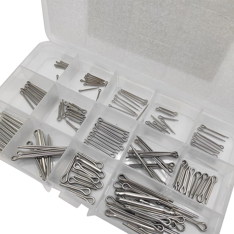 AIMALL 150PCS Box 15 Kinds Stainless Steel Split Cotter Pins