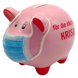 mucHome Piggy Bank with Mouth Guard for the Next Crisis 11.5 x 16.5 cm Money Box Mask Money Box for Children