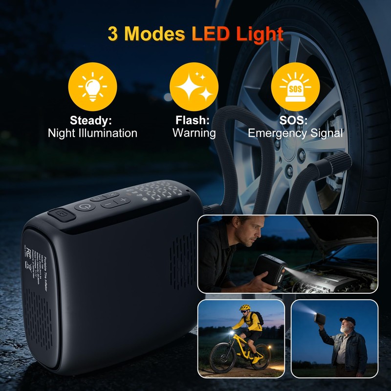 2026 Tire Inflator Portable Air Compressor [40L/min 200% Faster] Inflation