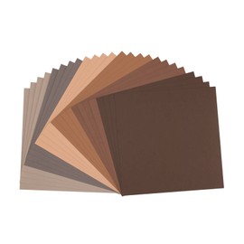 Vaessen Creative Florence Cardstock Textured - Coloured Card Making Supplies 12 x 12 inch - Brown - 24 Sheets - Coloured Paper for Scrapbooking, Card Making and Other Paper Crafts - 216 gsm