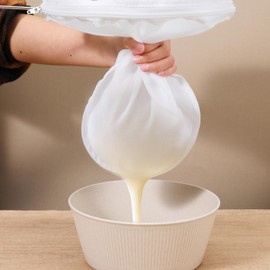 4 Pcs Nut Milk Bag Fine Mesh Cloth Strainer Reusable Cheese Cloths for Straining 13 * 14.4in Cheese Strainer with Stainless Steel Handle for Nut Milk, Coffee, Juice, Cheeses and Tea