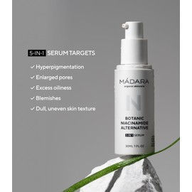 MÁDARA Organic Skincare, Botanic Niacinamide Alternative 5-in-1 Serum, 30 ml, A Natural Niacinamide Alternative, Refines Skin, Brightening and Balancing