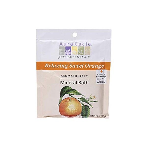 Aura Cacia Relaxing Sweet Orange Aromatherapy Mineral Bath | 2.5 oz. Packet