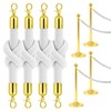 4PCS White Velvet Rope 5FT – Silver Snap Ends Stanchion