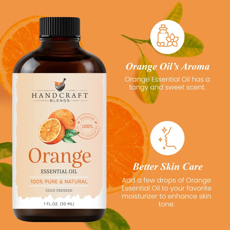 Handcraft Blends Orange Essential Oil – 1 Fl Oz –