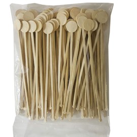 100Pcs 7.08" Disposable Bamboo Coffee Milk Tea Ice Drink Stirrers Stirring Rod Double Head Beverage Cocktail Swizzle Stick Beverage Mixing Stick for KTV Restaurant Cafe Bar Home Party Favor