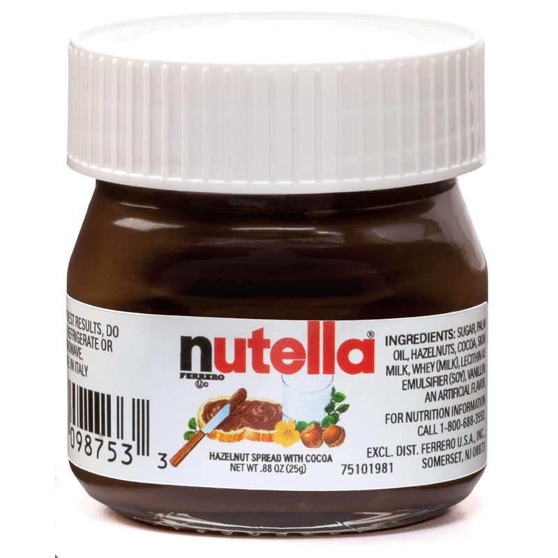 Nutella Hazelnut Spread with Cocoa Glass Jar, .88 Ounce --