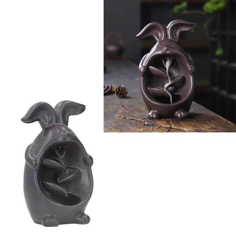 Incense Burner Bunny Shape Exquisite Beautiful Backflow Waterfall Aroma Burner