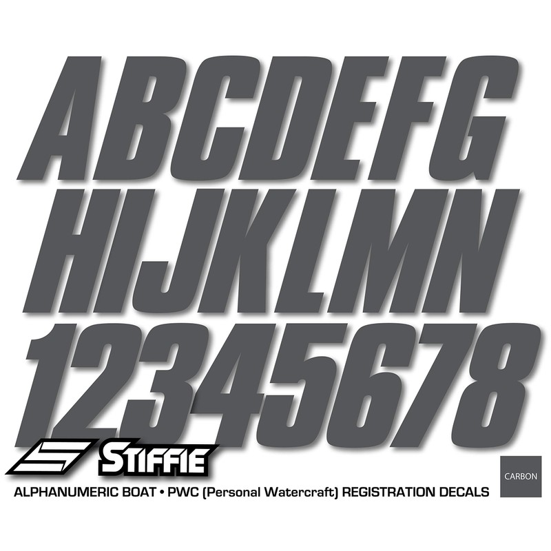 Stiffie Shift Carbon 3" ID Kit Alpha-Numeric Registration Identification Numbers