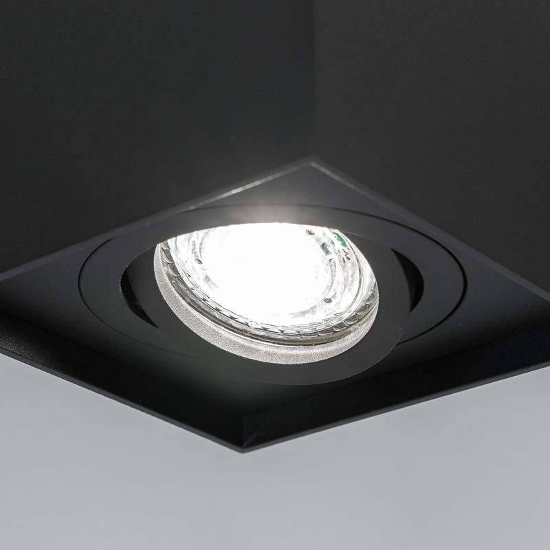 EDO PALLAD 1 Black GU10 Surface-Mounted Spotlight Aluminium Ceiling Light