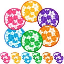 30 Pcs Hawaiian Party Favor Foldable Flying Disc Fans with Bags Hibiscus Summer Pool Birthday Party Favors 9.8'' DIY Cooling Fan Colorful Goody Stuffers End of The Year Gifts from Teacher