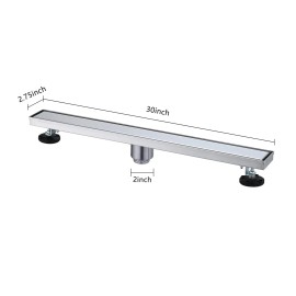 30-Inch Linear Shower Drain with Hair Strainer and Leveling Feet Included Drains Product CategoryColor: as Pic Color