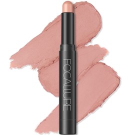 FOCALLURE Shimmer and Matte Cream Eyeshadow Stick,Smooth Brilliant Eye Brightener Pencil for Women,Long Lasting Waterproof Eye Shadow and Liners Makeup,SOFT PINK