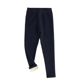 Meeshine Toddler Girls Winter Warm Leggings Fleece Lined Cotton Thick Thermal Basic Full Length Tights Kids Pants(2-3T,Blue)