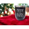 Hilarious 12oz Stainless Steel Vacuum Insulated Wine Tumblers with Press