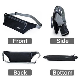 AIMALL Waterproof Running Waist Belt Bag – Lightweight Bum Bag with Zipper Pouch for Travel, Sports, Hiking, Money & Phone Storage – 33×21×10cm