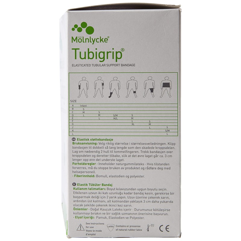Molnlycke Tubigrip Multipurpose Tubular Bandage, Size C #1443,Natural
