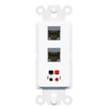 RiteAV 2 Port CAT6A Speaker Coupler Jack Insert Rocker Module Female-Female for Decorative Wall Cover Face Plate [White]