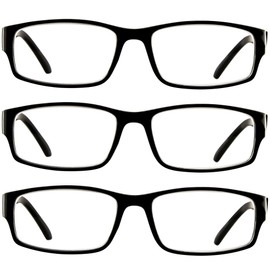 TruVision Readers Reading Glasses - 9504H - 3 Pack - Black - 1.25