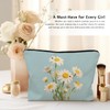 LIANGW Spring Floral Daisy Makeup Bag, Summer Cosmetic Bags for