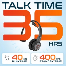 Auriculares Bluetooth con cancelación de ruido y base de carga con dongle, auriculares inalámbricos de negocios con micrófono, adaptador USB de emparejamiento automático para PC/portátil, manos libres, silencio y botones de volumen, para reuniones, Skype