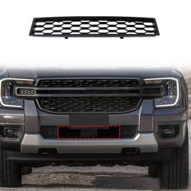 Car Front Bumper Grille Frame Cover Trim Compatible with Ford Ranger raptor 2023-2026 ，ABS Front Bumper Lower Grille Frame Panel Protective Cover Exterior Decorative Accessories (Black A)