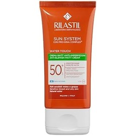 Rilastil Sun System Water Touch Fluido Comfort, Fluido Solar Hidratante y Antioxidante, Efecto Matt, SPF 50, para pieles sensibles, normales y mixtas