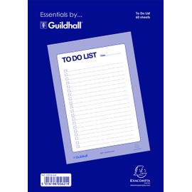 Exacompta - Ref GESTDLA4Z - Guildhall - Essentials To Do List Pad, A4, 60 Sheets, Pre-Ruled for Dates, Tick Boxes & Lines, Glue Bound Head for Easy Removal - Blue/White