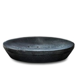 Indus Lifespace Handmade Indian Stone Soap Dish - Grey Soapdish - Bathroom Accessories for Sink, Tub or Shower - 12.7cm x 10.16cm
