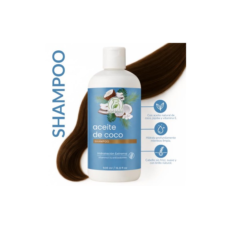 Shampoo Con Aceite De Coco Hidratante 500 Ml Productos Mart