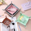 sourcing map 2pcs PU Leather Valet Tray Unisex Folding Small