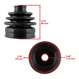 Caltric 2 Front Axle Inner Outer CV Boot Kit for Yamaha Rhino 700 YXR700F 4WD Fi 2008-13