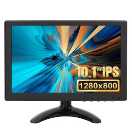 OSCY 10.1 Inch Small Monitor, 1280x800 Resolution Mini Computer Monitor 60HZ 3ms IPS Screen Display Monitor Support HDMI/VGA/AV/BNC for Gaming CCTV Raspi PC