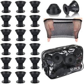 50PCS Magic Silicone Hair Rollers Includes 25 Large & 25 Small Sleeping Curlers for Natural Waves No Heat, No Damage, Reusable Hair Styling Tool for Women