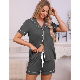 HNG Women'S Pajama Set 2 Piece Sets For Women Womens Cotton Pj Maternity Sleepwear Dark Heather Grey,XXL