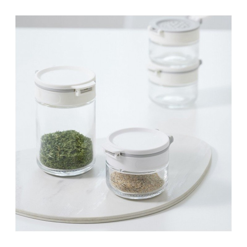 JAJU Two-Way Multi-Cap Glass Spice Bottle_85ml_2pcs, Transparent Transparent_FRFR / 자주