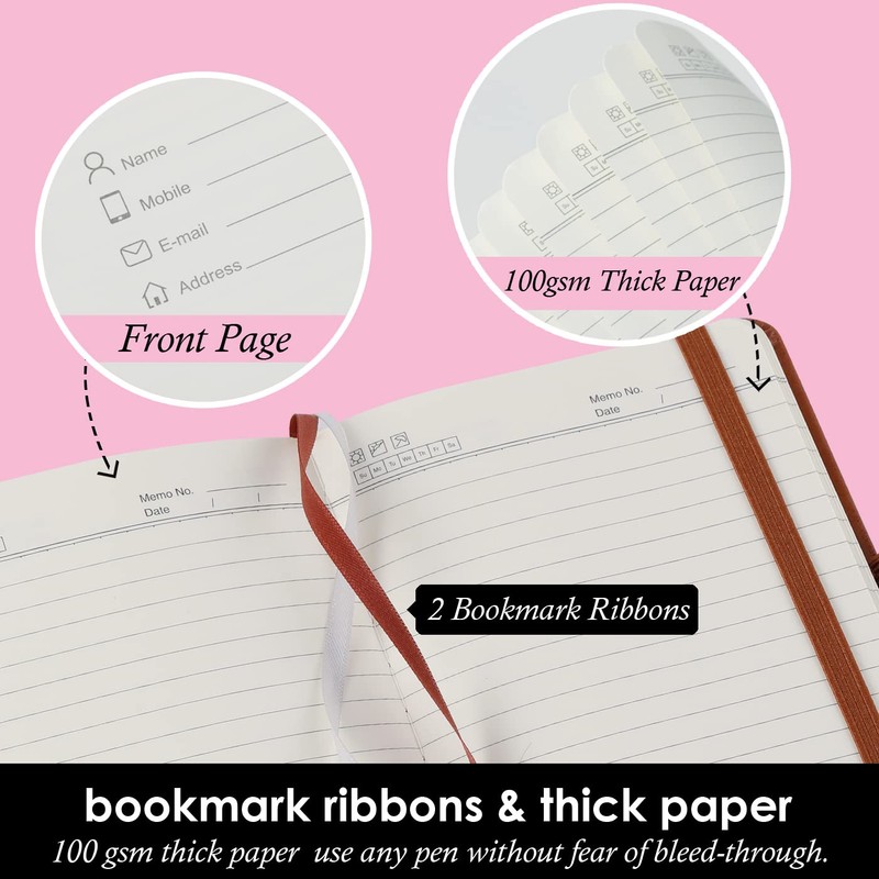 NIRMIRO 3 Pack Pocket Notebook Journals, Small Notepad Notebooks for