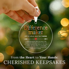 Appreciation Gifts for Women - Difference Maker Gifts - Thank You Gifts for Women, Boss, Coworkers, Manager, Mentor, Teacher, Nurse, Mom, Friends - Thank You Christmas Ornaments 2024 - Glass Ornament