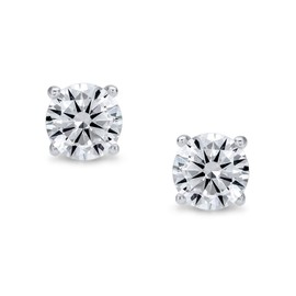 .75CT CZ Round Brilliant Cut Stud Earrings AAA CZ Unisex .925 Sterling Silver
