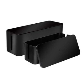 PowerKing Caja de Administración de Cables, Colección Caja Organizadora de Cables, Soporte de Cable de Cubierta Eléctrica,Organizador de Cables, Conjunto Negro de Dos