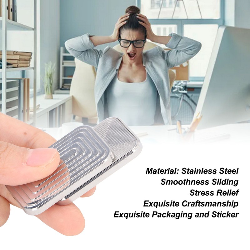 Metal Slider Toy Magnet Push Hand Slider Stainless Steel Stress