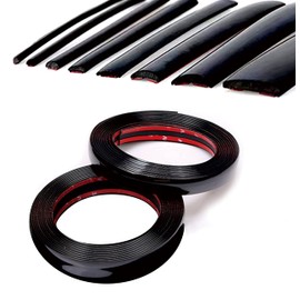 16Ft Glossy Black Automotive Car Exterior and Interior Molding Trim Universal Bumper Window Door Body Side Decorative Strip Scratch-Proof (Width: 1/2inch（12mm）)