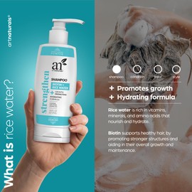 Artnaturals Rice Water + Biotin Shampoo - (16 Fl Oz / 473ml) - Sulfate Free – Dual Bottle -Made with Banana, Quinoa, and Coconut to Promote Strength, Shine, and Growth