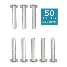 IMScrews M4 x 40mm Phillips Truss Head Bolts Screws, 304 Stainless Steel Machine Screws Pack of 50