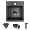 13 x 15 inch Drop in Bar Sink Black, Small