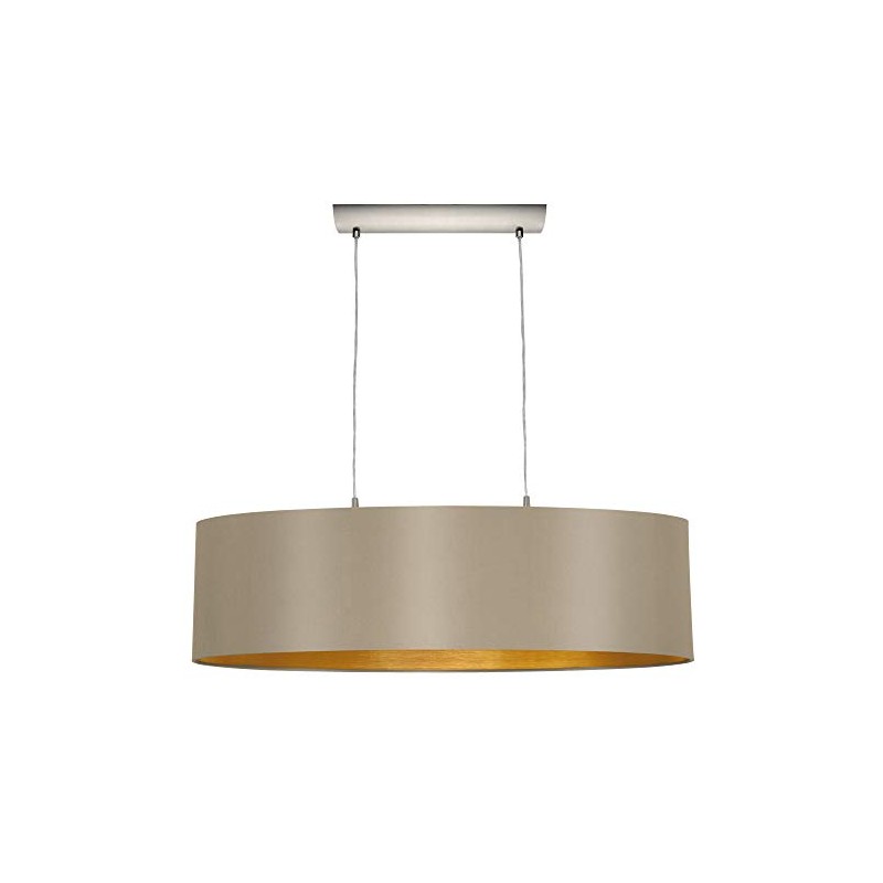 EGLO Lighting 31613A Two Light Pendant, Matte Nickel, 72.00x30.75x8.66