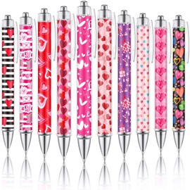 Supervitae 30 Pcs Valentine's Day Ballpoint Pens Pink Red Love Heart Pens Happy Valentine's Day Gifts 1.00 mm Black Ink Smooth Writing Pens for Women Aesthetic Office Supplies Party Favors Gift