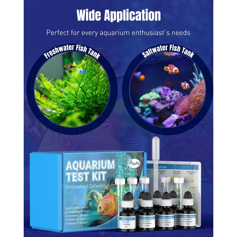 Pawfly 5 in 1 Aquarium Water Master Test Kit, Aquarium
